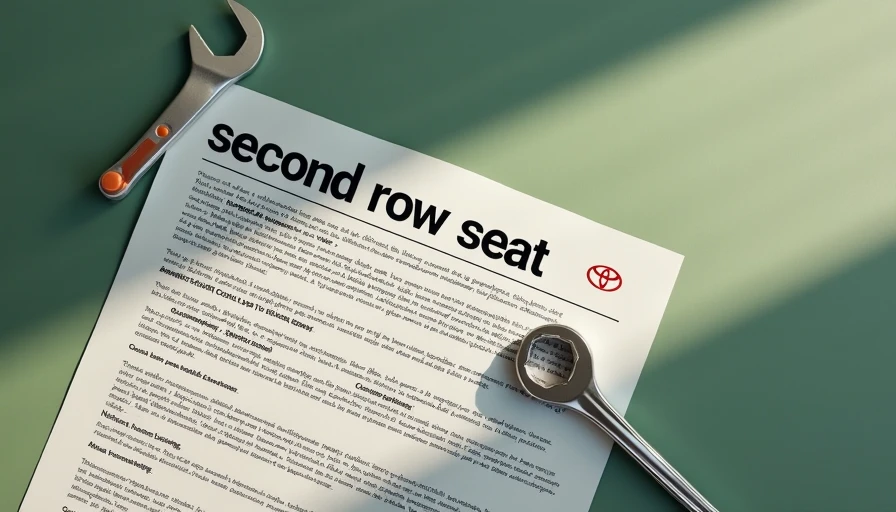 Illustration for Toyota Highlander second row seat recall fix