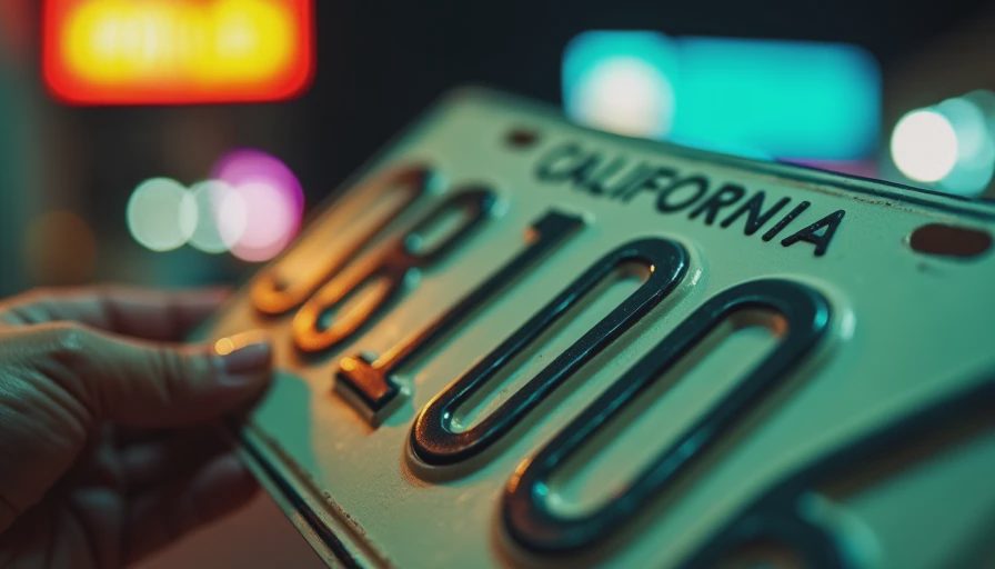 Illustration for ca license plate
